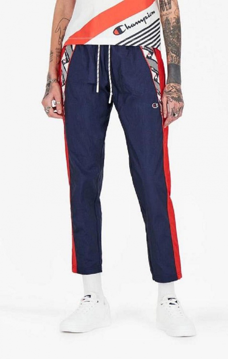 Champion Stripe Logo Tape Insert Cigarette Pants Joggebukse Dame Mørke Turkis | 1203-MIPLJ