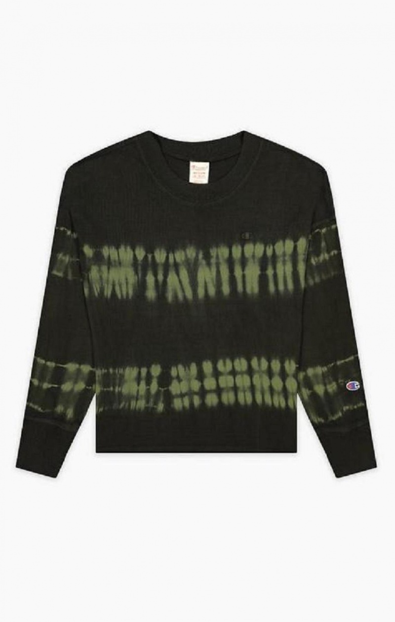 Champion Tie Dye C Logo Jersey Top T-skjorte Dame Grønn | 4712-SJNYU