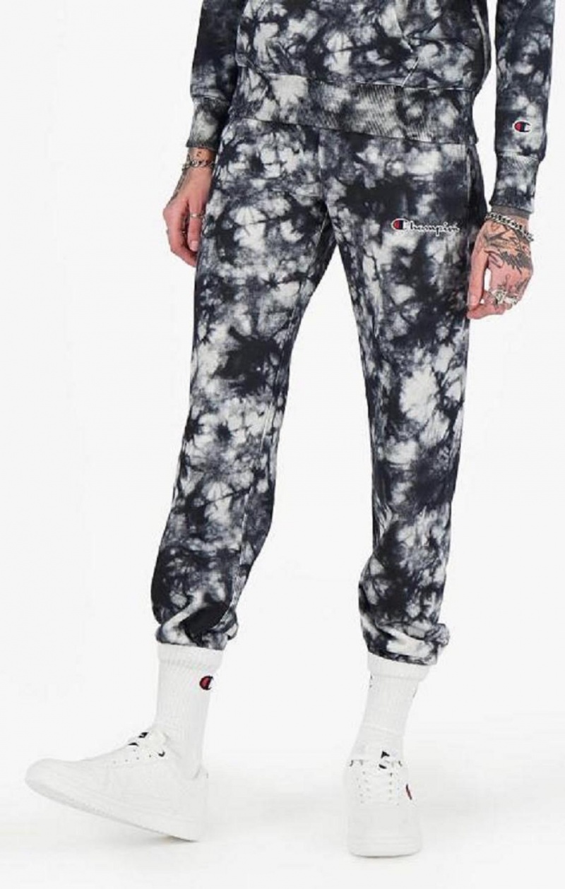 Champion Tie Dye Digital Print Joggers Joggebukse Dame Svarte Hvite | 9402-GJEHC