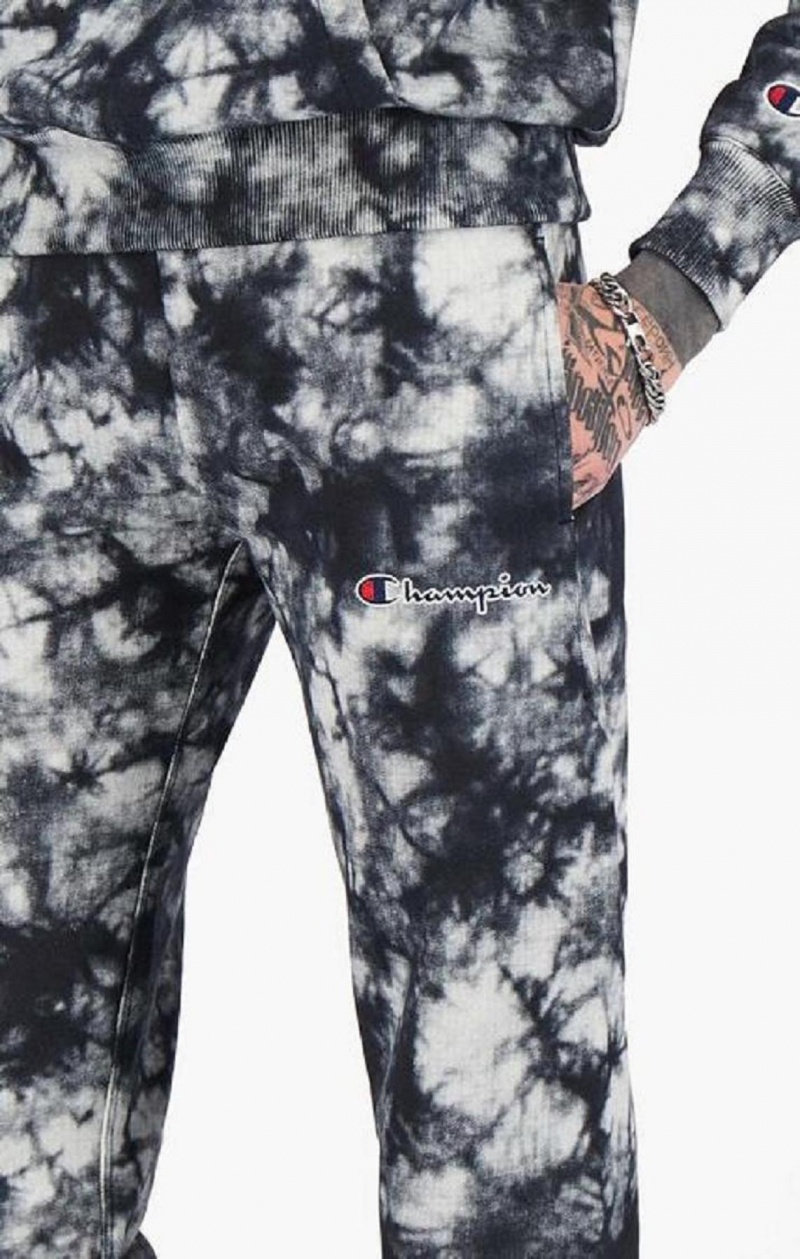 Champion Tie Dye Digital Print Joggers Joggebukse Dame Svarte Hvite | 9402-GJEHC