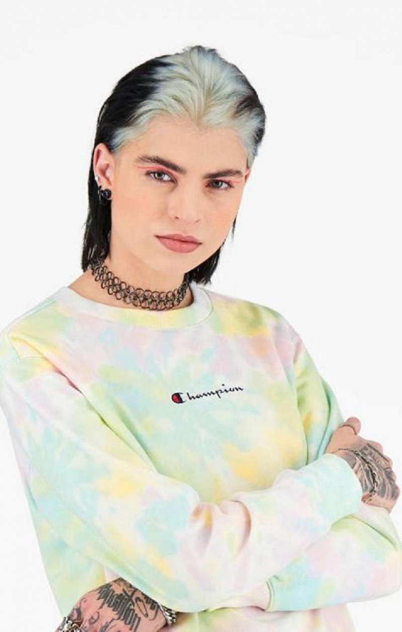 Champion Tie Dye Digital Print Sweatshirt Gensere Dame Korall | 0328-QKUPN