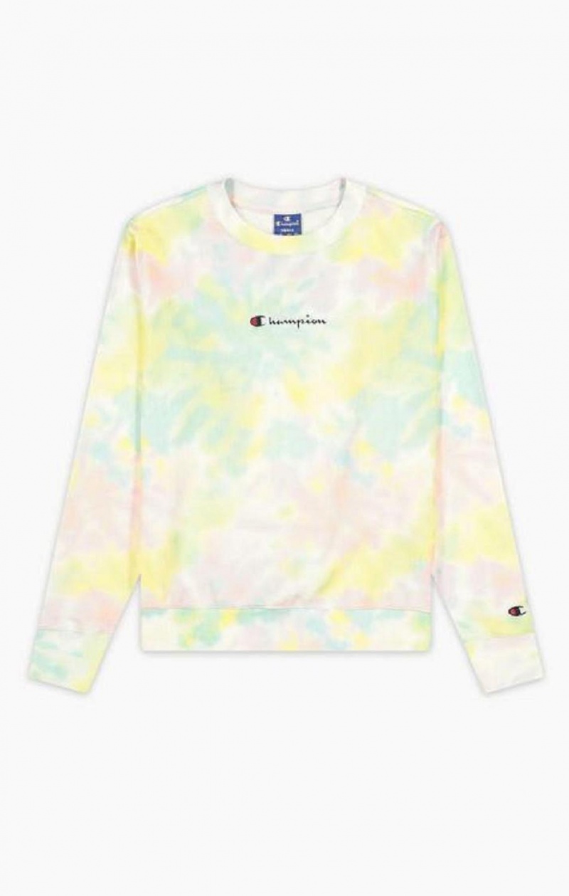 Champion Tie Dye Digital Print Sweatshirt Gensere Dame Korall | 0328-QKUPN