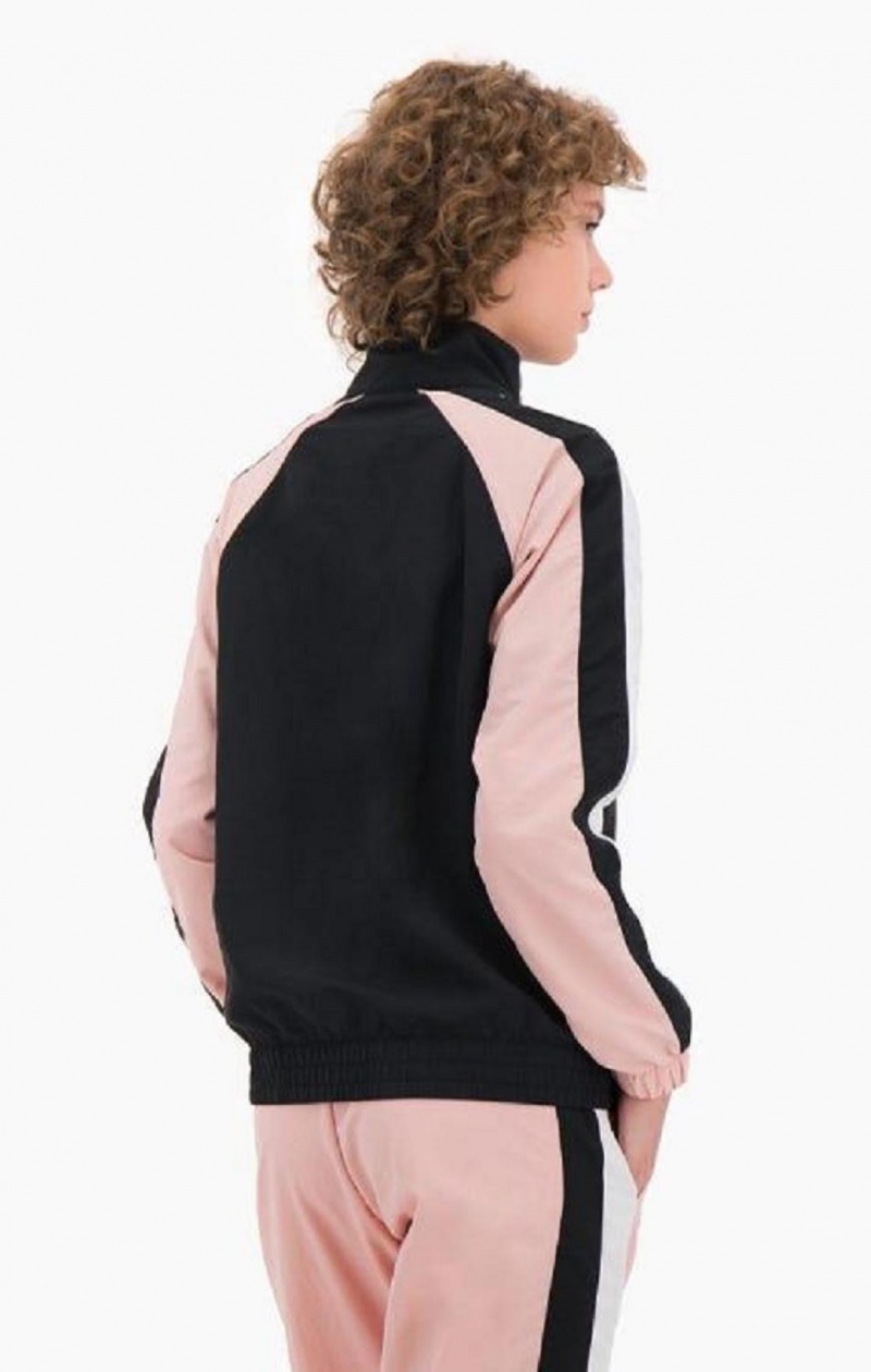 Champion Two Tone Stripe Seam Track Jacket Jakker Dame Svarte Rosa | 9680-HWBDT