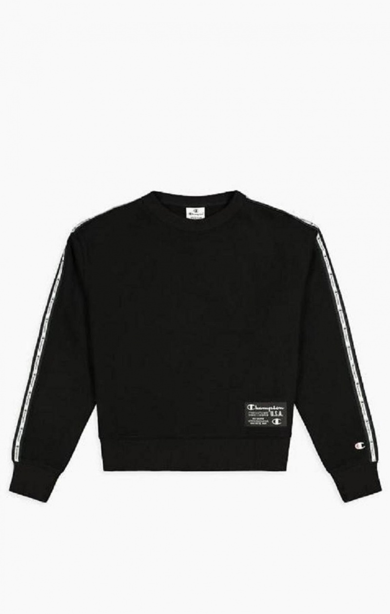 Champion USA Cropped Sweatshirt Gensere Dame Svarte | 8097-LZFOY