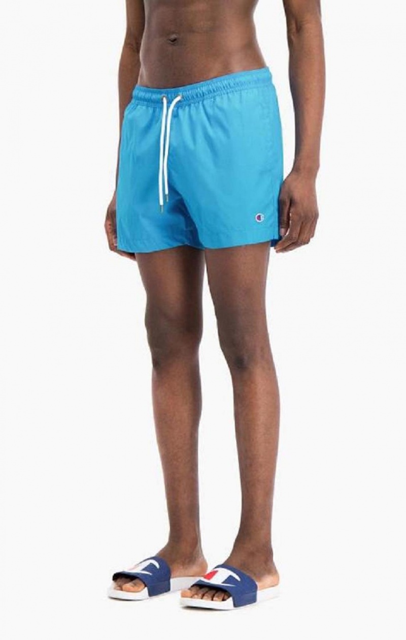 Champion Vann Reacting Script Logo Print Swim Shorts Badetøy Herre Blå | 0317-CEWZD