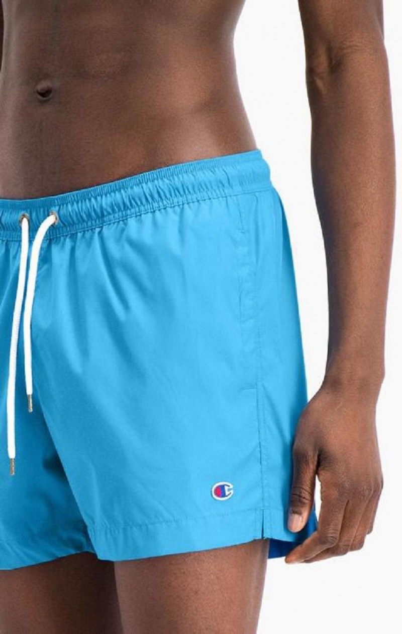 Champion Vann Reacting Script Logo Print Swim Shorts Badetøy Herre Blå | 0317-CEWZD