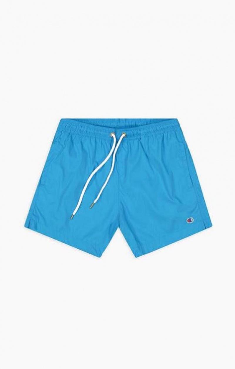 Champion Vann Reacting Script Logo Print Swim Shorts Badetøy Herre Blå | 0317-CEWZD