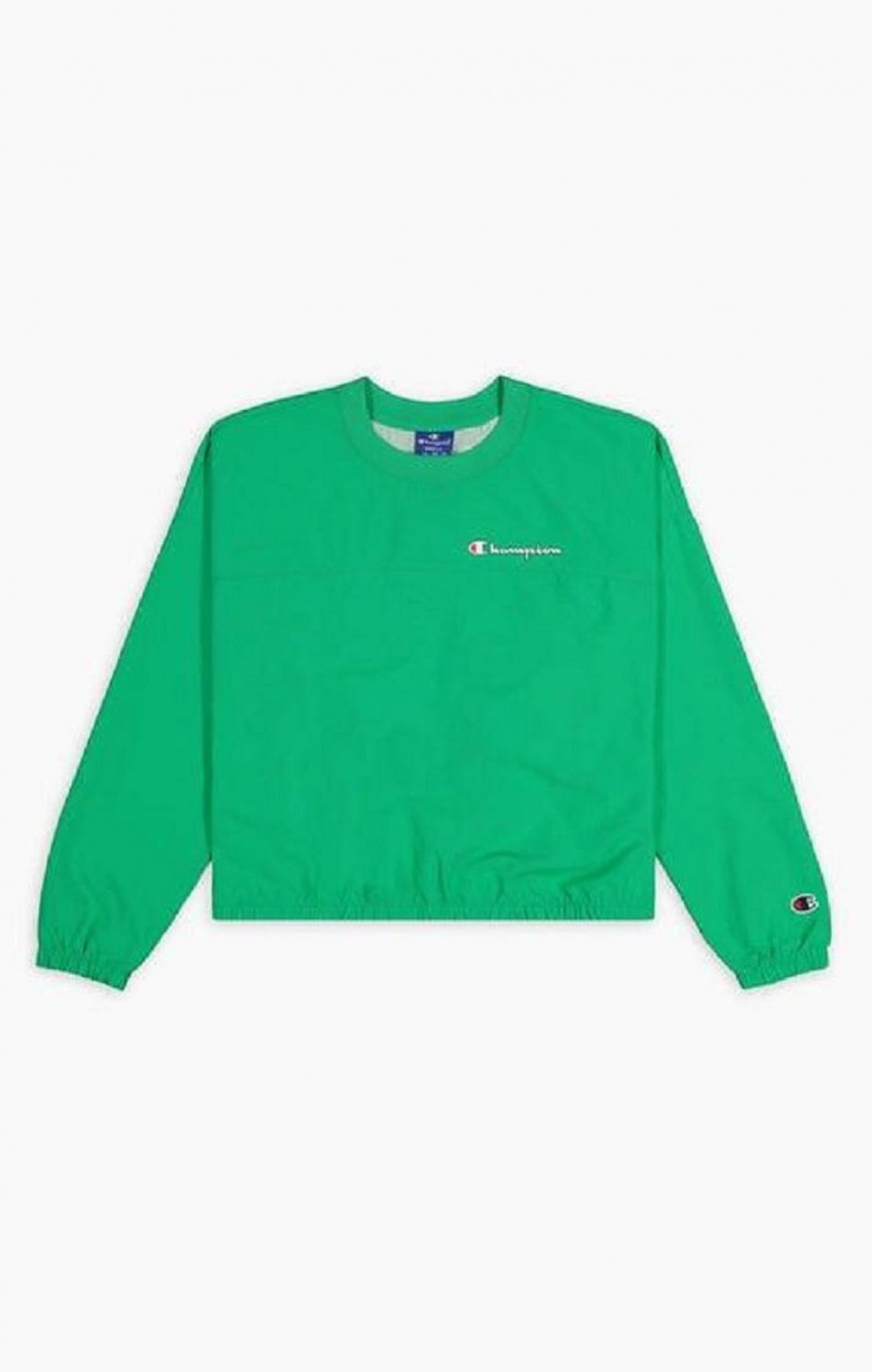 Champion Vann Repellent Script Logo Track Sweatshirt Gensere Dame Lyse Grønn | 9163-OFDNJ