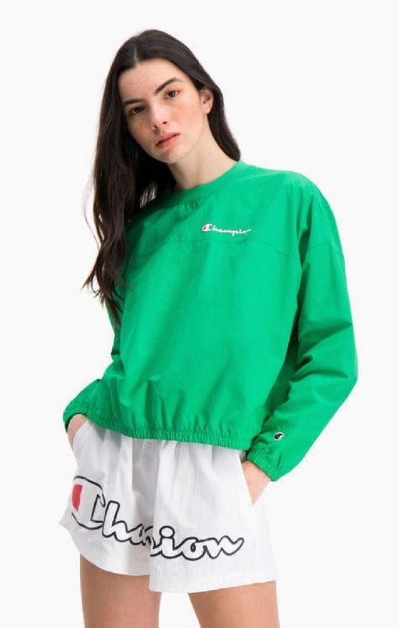 Champion Vann Repellent Script Logo Track Sweatshirt Gensere Dame Lyse Grønn | 9163-OFDNJ