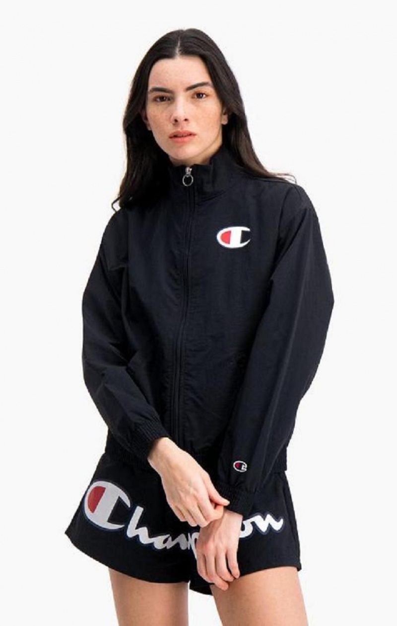 Champion Vann Repellent Zip-Through Track Jacket Jakker Dame Svarte | 6731-AGHTM