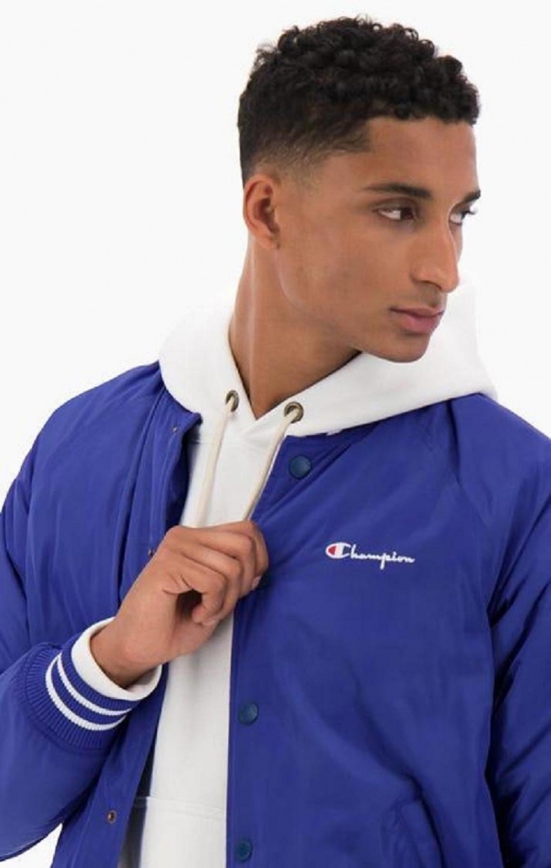 Champion Varsity Bomber Jacket Jakker Herre Mørke Blå | 5024-GERAC