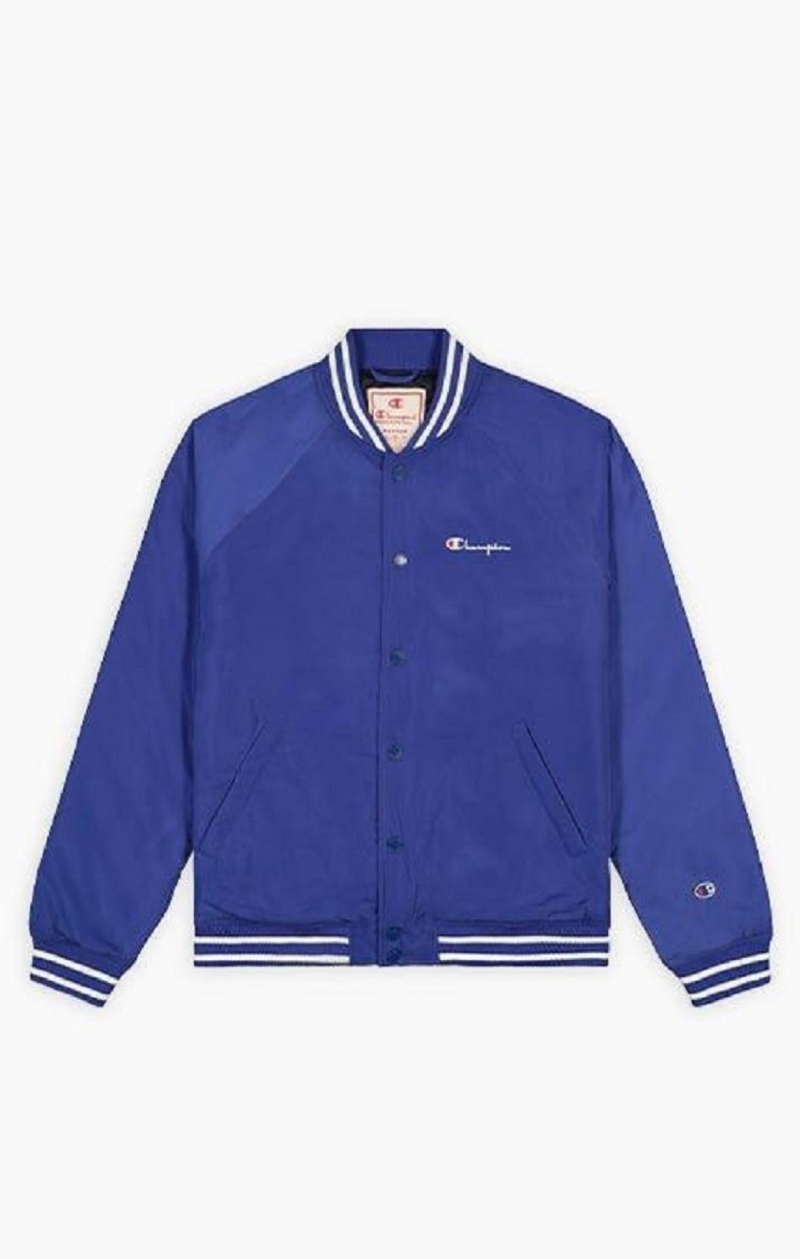 Champion Varsity Bomber Jacket Jakker Herre Mørke Blå | 5024-GERAC