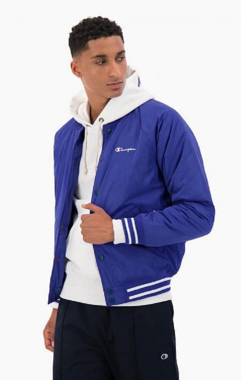 Champion Varsity Bomber Jacket Jakker Herre Mørke Blå | 5024-GERAC