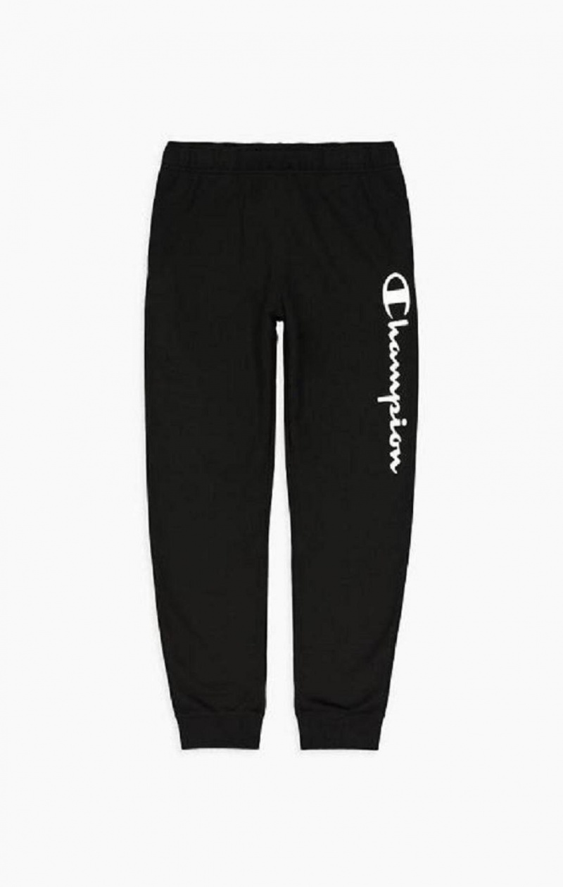 Champion Vertical Script Logo Print Joggers Joggebukse Herre Svarte | 6134-BMRWF