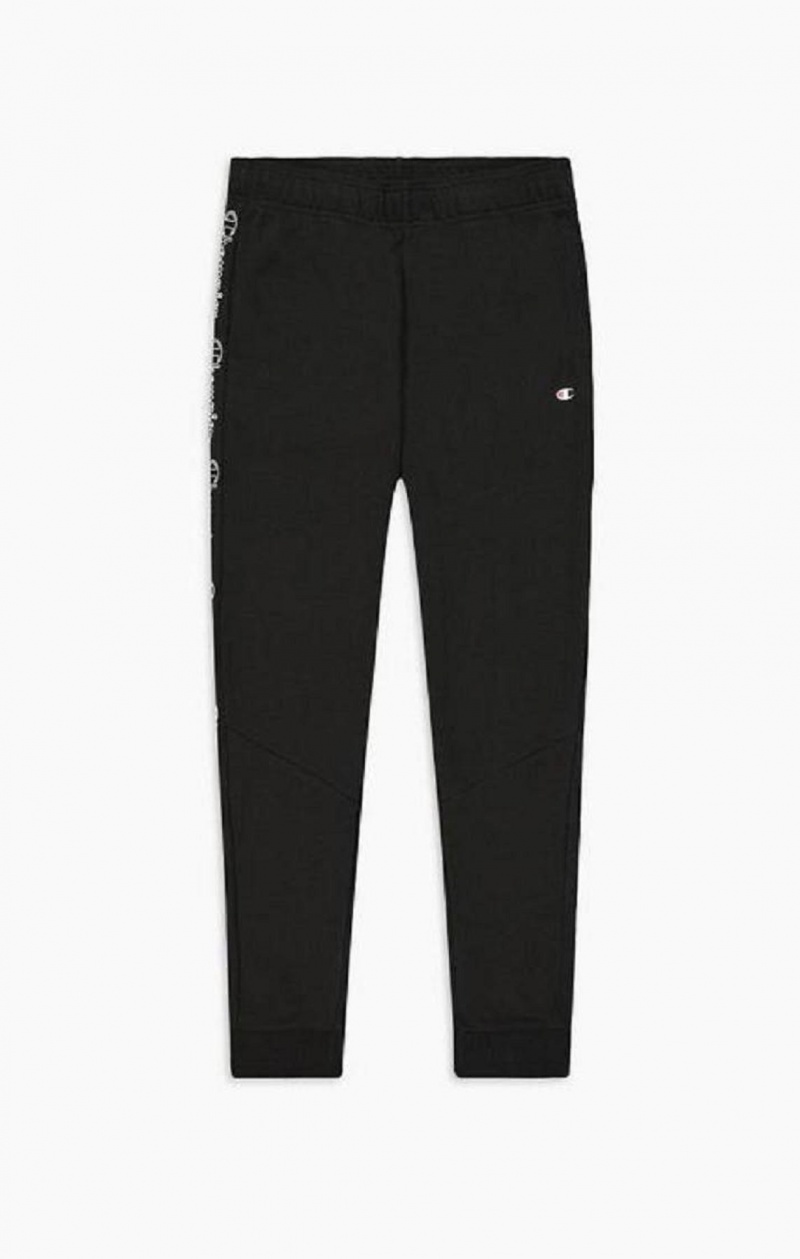 Champion Vertical Script Logo Print Joggers Joggebukse Herre Svarte | 7485-XEBJQ