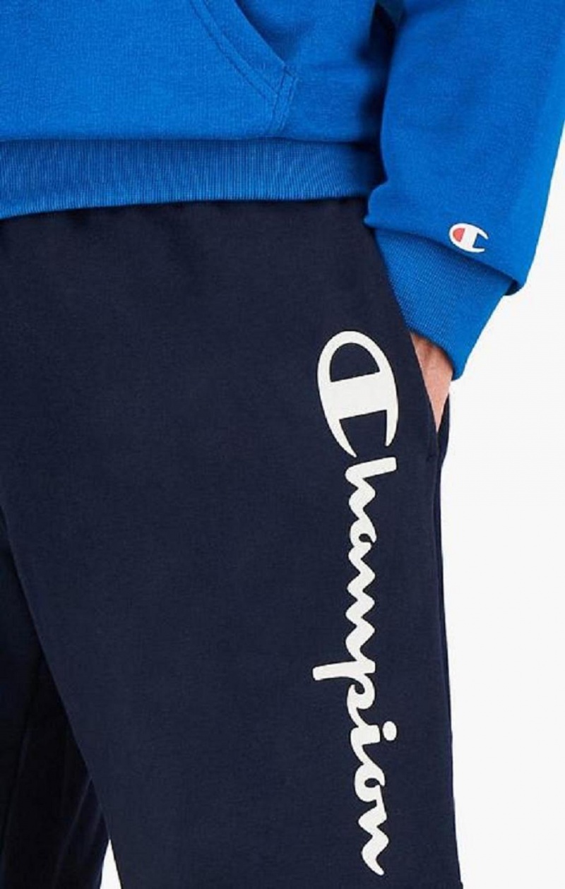 Champion Vertical Script Logo Shorts Shorts Herre Mørke Blå | 4756-SCLKR