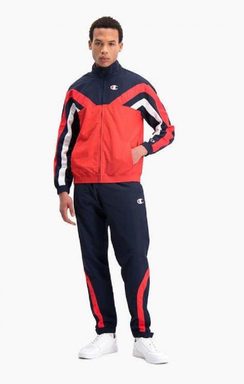 Champion Zip-Up Colour Block And Stripe Track Jacket Jakker Herre Rød | 9864-JICZO