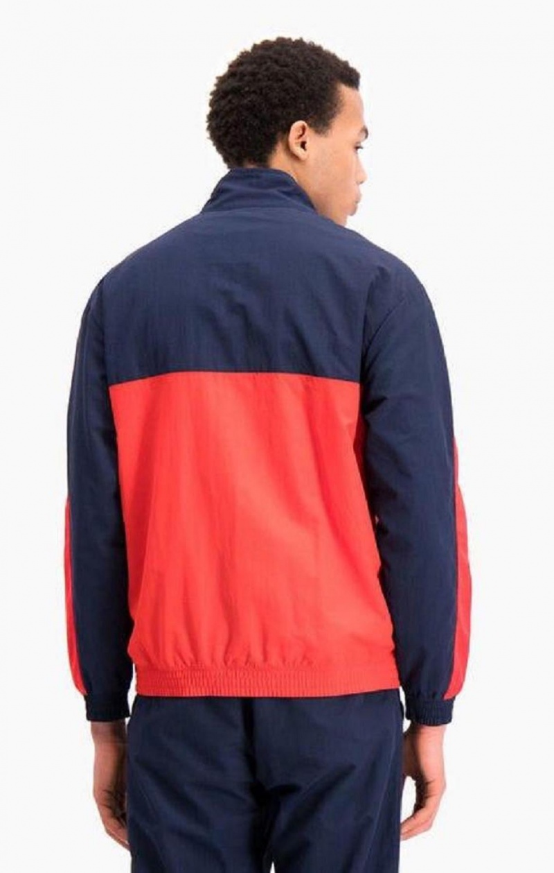 Champion Zip-Up Colour Block And Stripe Track Jacket Jakker Herre Rød | 9864-JICZO