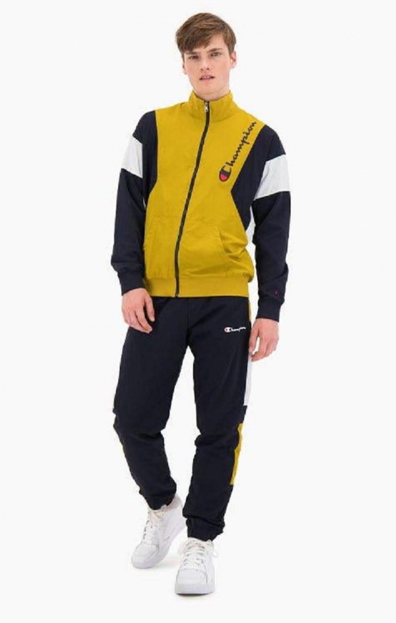 Champion Zip-Up Colour Block Tracksuit Jacket Jakker Herre Gull | 9704-JRSFO