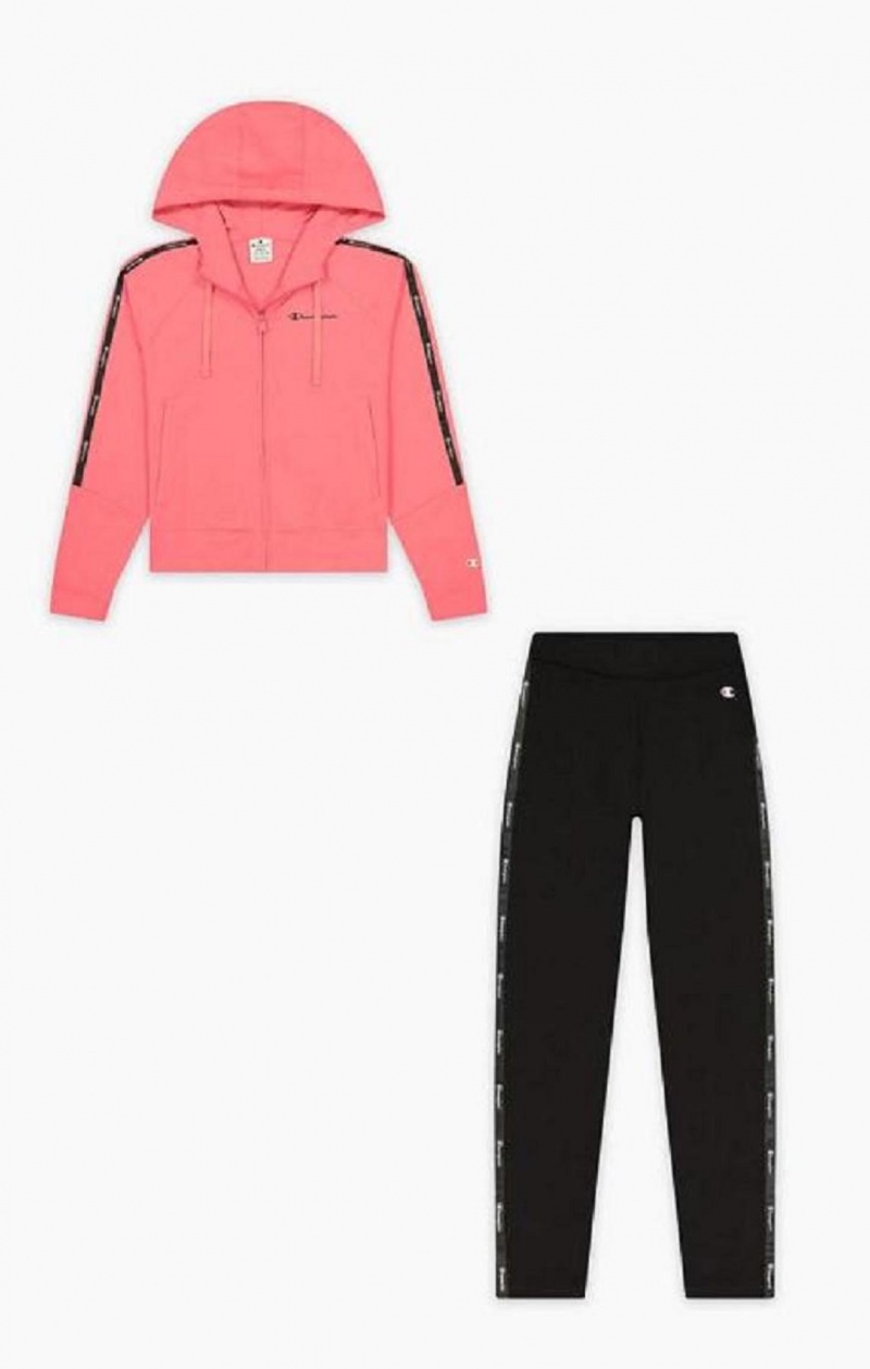 Champion Zip-Up Hoodie + Leggings Tracksuit Joggebukse Dame Rosa | 3514-AGTKV