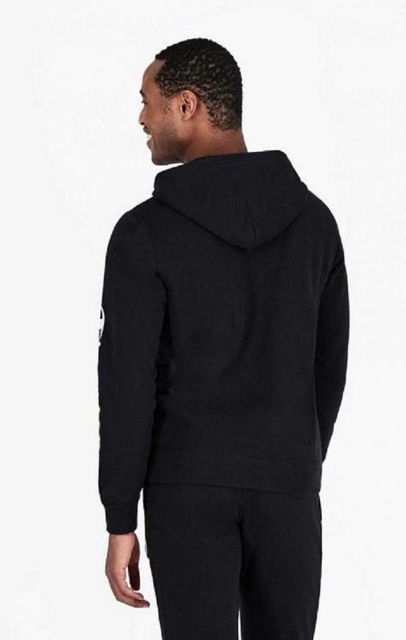 Champion Zip-Up Mesh Effect Script Logo Hoodie Hettegenser Herre Svarte | 6718-AOPLE