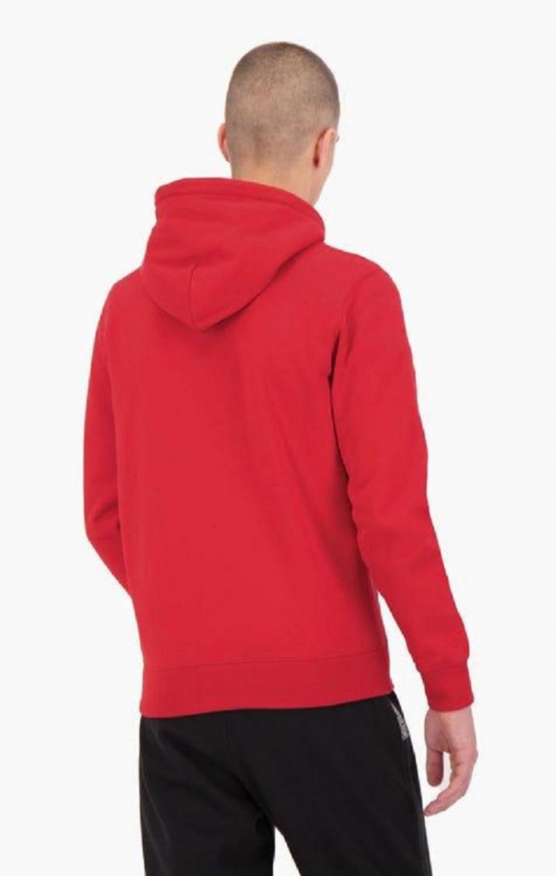 Champion Zip-Up Semsket Skinn C Bomull Terry Hoodie Hettegenser Herre Rød | 2804-BKMLR